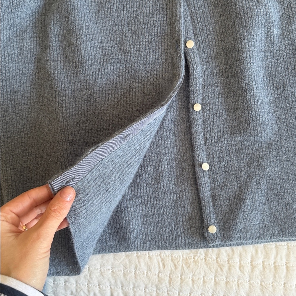 Sézane Gaspard Cardigan in Vintage Blue - Picture 3 of 4